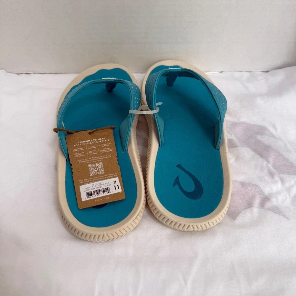 OluKai Ulele Sandals Mens 13 Tropic Blue Water Resistant 10435-3H3H NWT